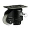Foot Master Leveling Caster, 75 mm Polyurethane Wheel, 4 x 4-1/2 Plate, Swivel, 800 kg Cap, PU Foot Pad, Black GD-100-F-HUP-CUR-FBL-PUS - alternate 2